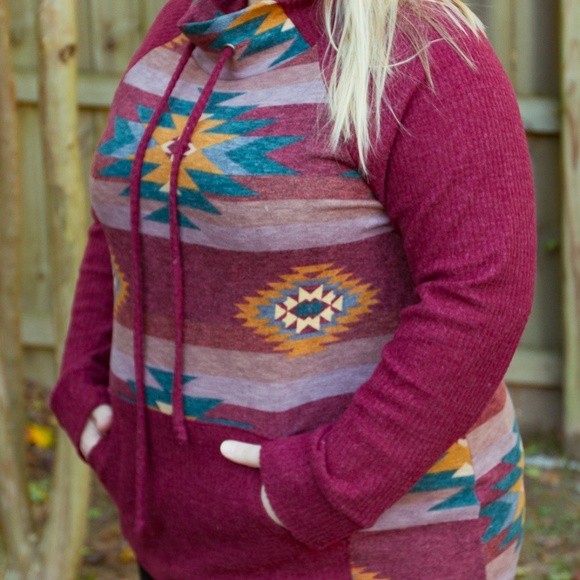 ODDY | Southwest Cowl Neck Pullover Sweater - Picture 3 of 3
